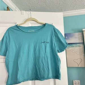 Salt Life Aqua Blue Women's Crop Top